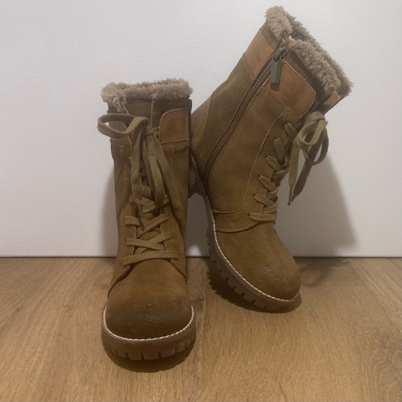 VINTAGE FOUNDRY CO‎ Scarlett Size 6 Color Cognac Combat Style Boots NEW - Picture 3 of 7